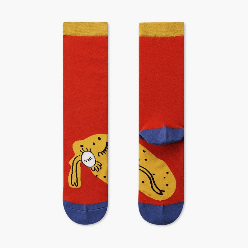 Creative Colorful Socks - Red-Yellow / One Size