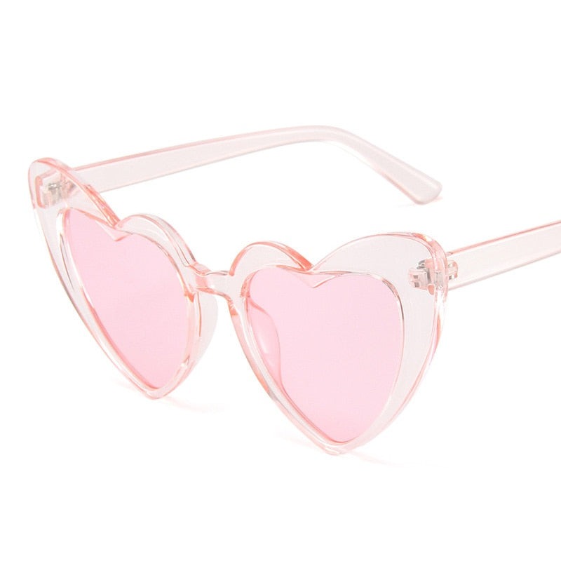 Heart Big Frame Eyewear Sunglasses - Light Pink / One Size