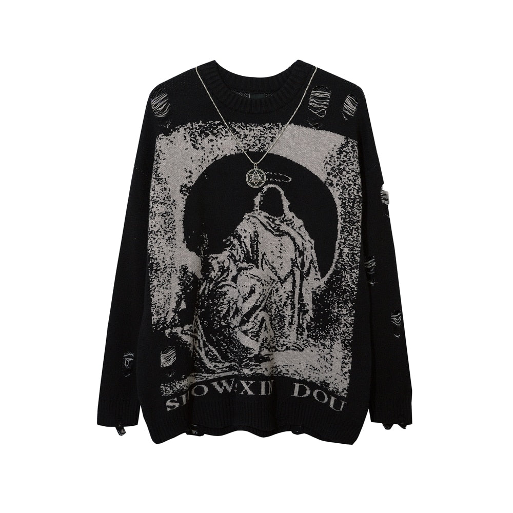 Tattered Show Xin Dou Sweater - Black / M - Sweatshirts