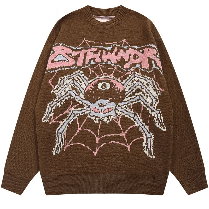 Spider Knitted Sweater - Brown / M