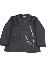 Thumbnail for Solid Color Chain Embellished Loose Blazer