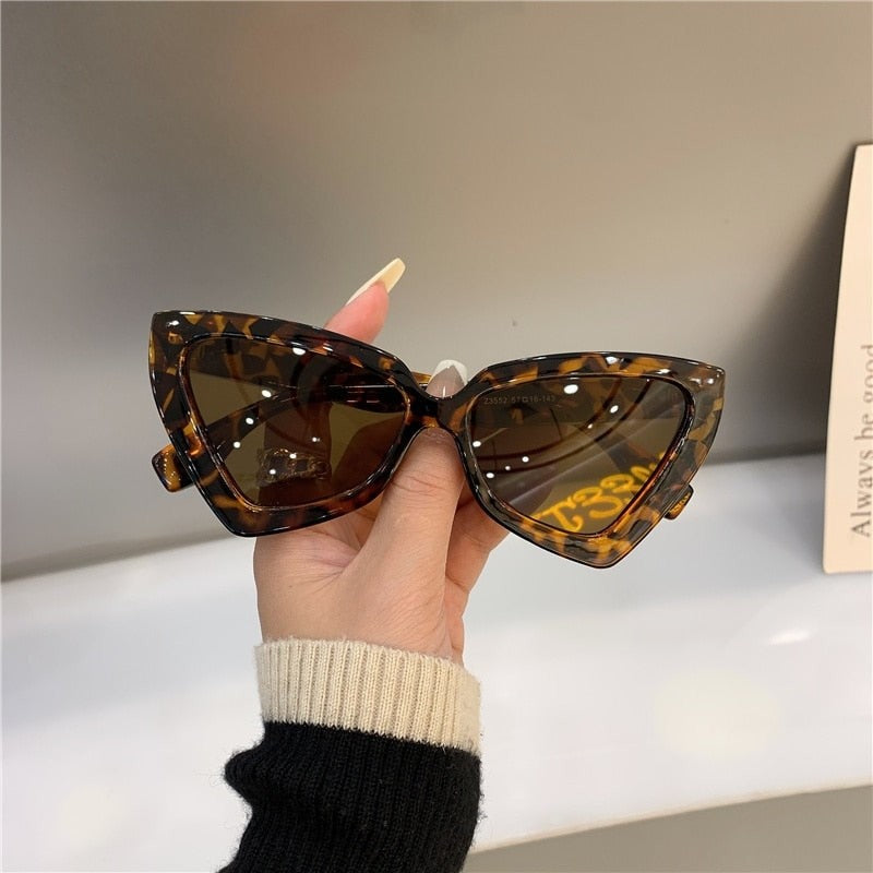 Luxury Cat Eye Sunglasses - Leopard-Brown / One Size