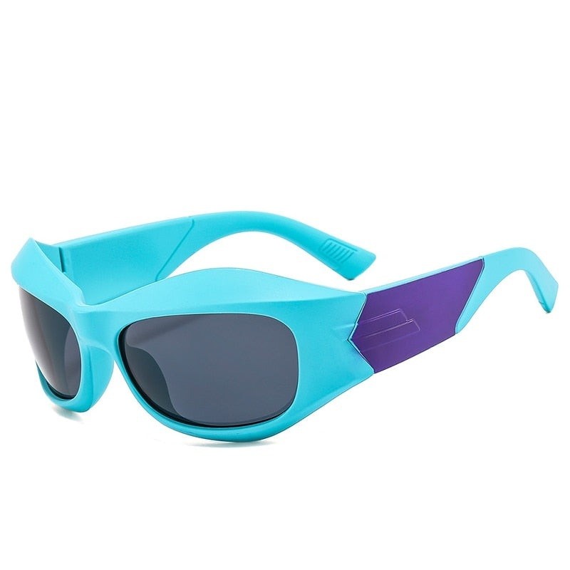 Square Sports Sunglasses - Blue. / One Size