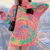 Thumbnail for Tie Dye Oversized Knitted Sweater