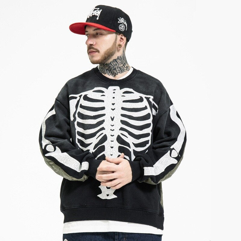 Skeleton Hip Hop Hoodie - hoodie