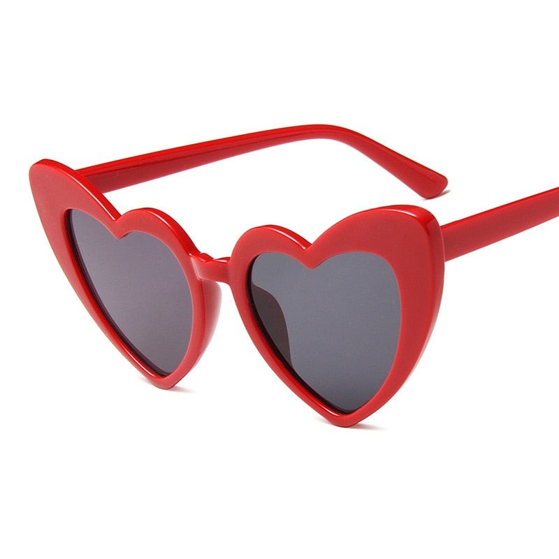 Heart Big Frame Eyewear Sunglasses - Red / One Size