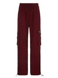 Thumbnail for Oversize red cargo pants with multiple pockets - Cargo Pants