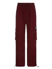 Oversize red cargo pants with multiple pockets - Cargo Pants