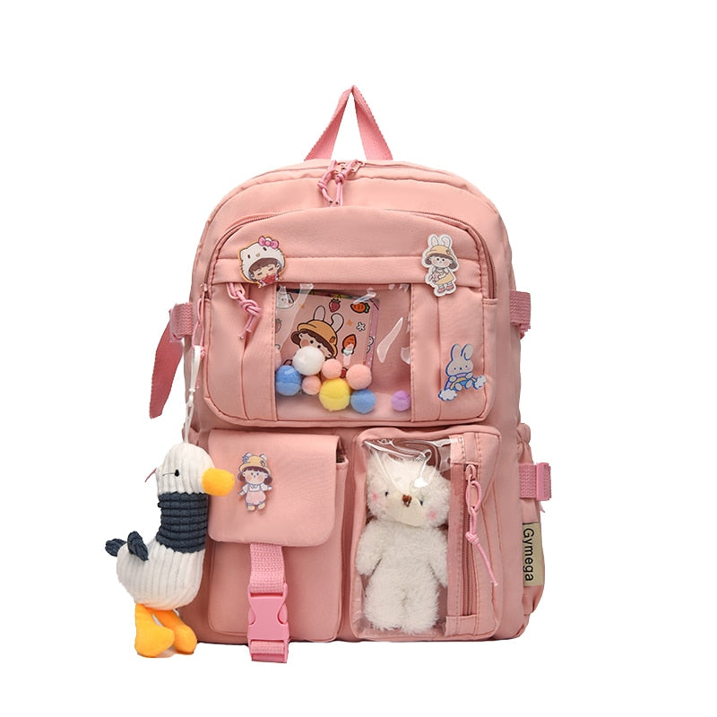 Cute Teddy Bear School Backpacks - Pink-Duck / Only Bag -