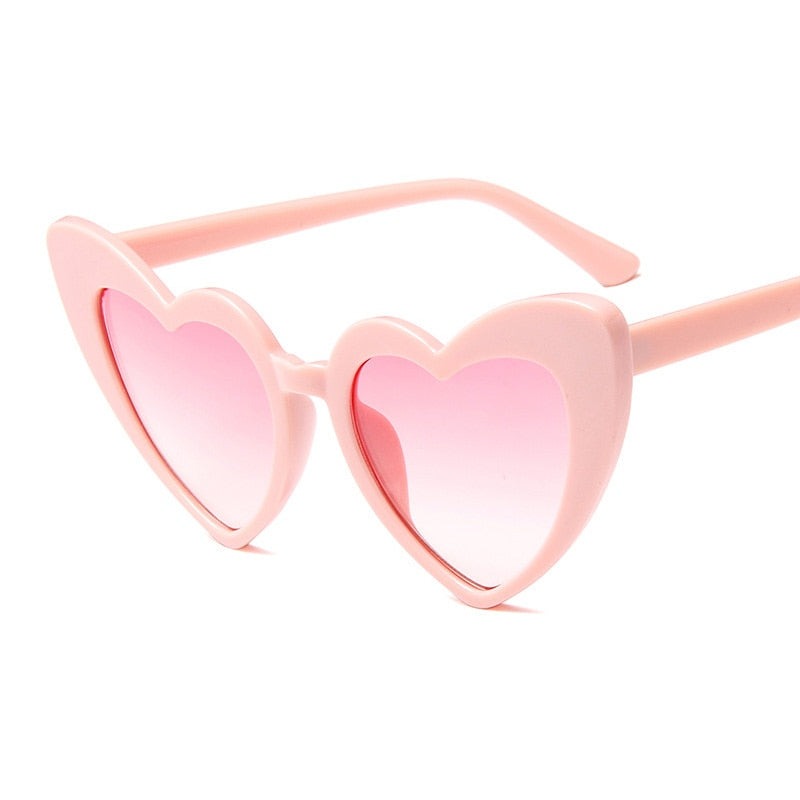 Heart Big Frame Eyewear Sunglasses - Pink / One Size