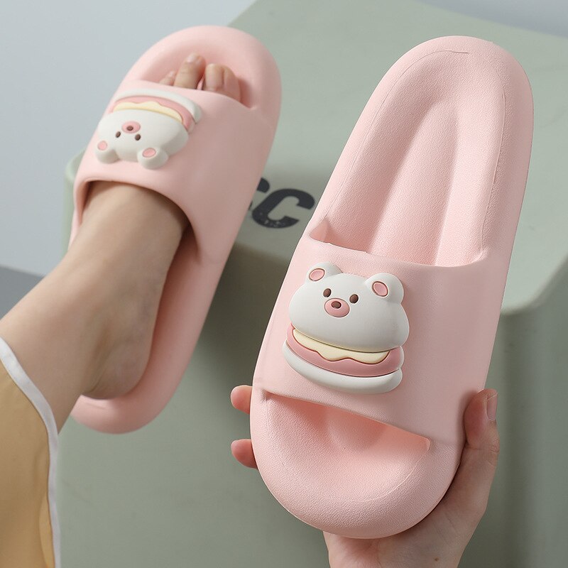 Bear Non-Slip Slippers - Pink / 36-37