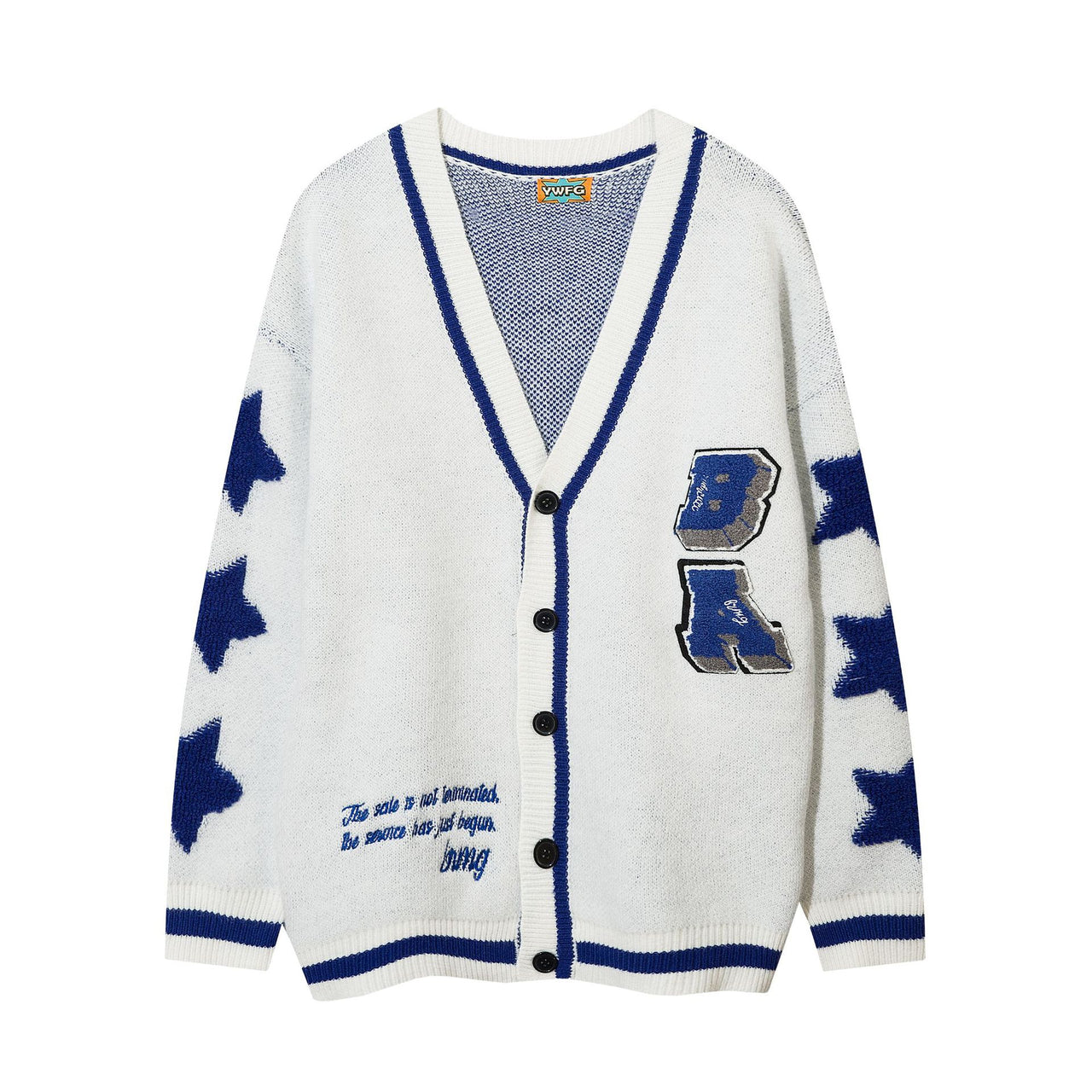 Cardigan College Knitted Sweater - White / S