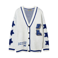 Thumbnail for Cardigan College Knitted Sweater - White / S