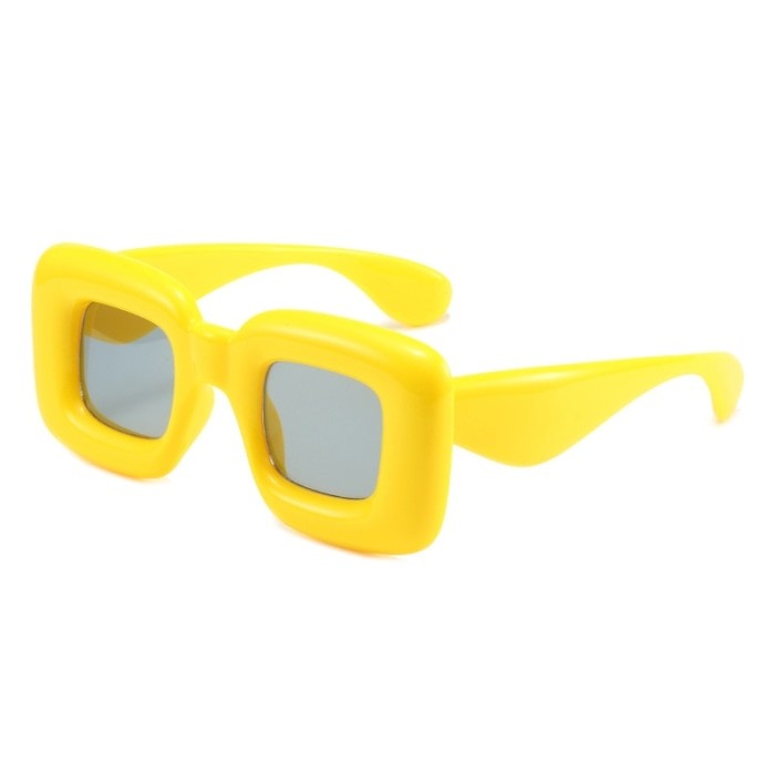 Unique Candy Color Lip Sunglasses - Yellow B / One Size