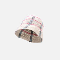 Thumbnail for Contrasting Colors Lattice Crochet Bucket Fisherman Hats -