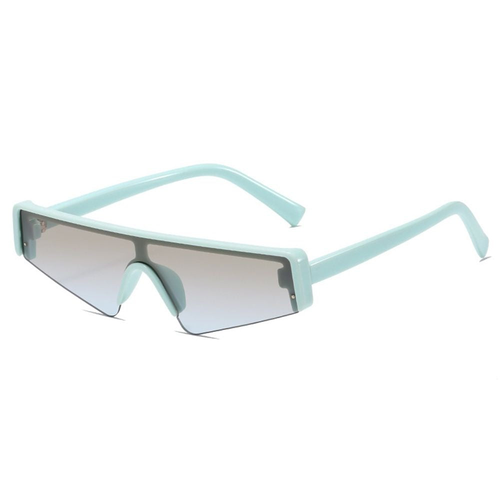 Irregular Shape Sports Sunglasses - Blue / One Size