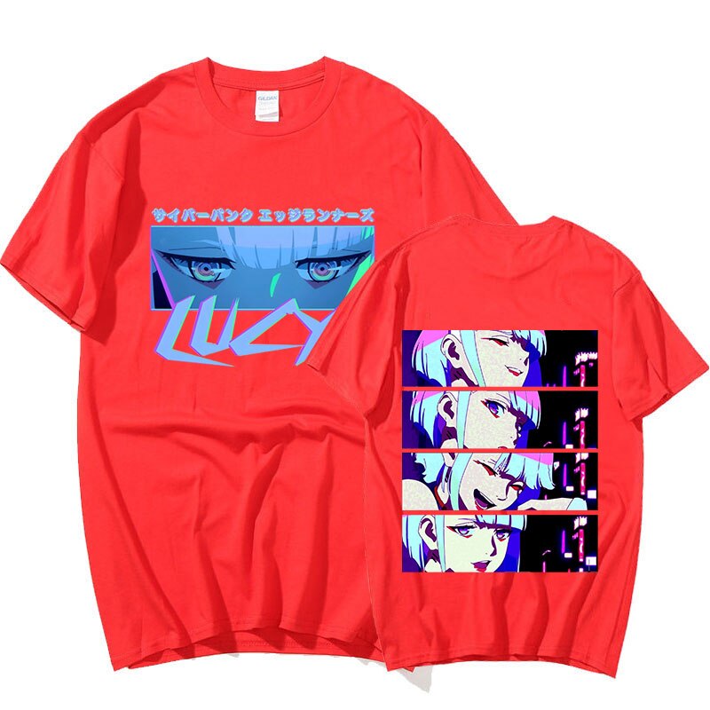 Lucy Cyberpunk Japanese Anime T-Shirts - Red / XS - 2077