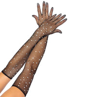 Thumbnail for Flash Diamond Mesh Gloves - Black / One Size