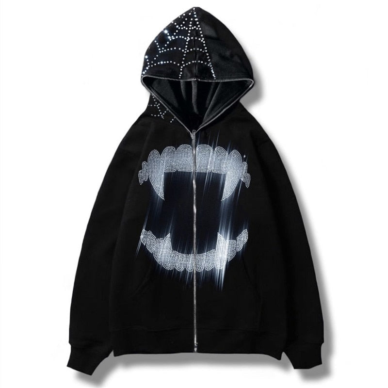 Gothic Oversize Jacket with Hood - Black 1 / S - jacket hood