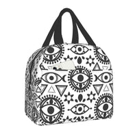 Thumbnail for Eyes Protection Thermal Insulated Lunch Bag - White-Black /