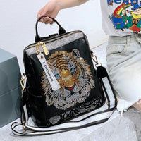 Thumbnail for Dark With Tiger Sequins Backpack - One Size / Black