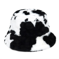 Thumbnail for Colorful Faux Fur Bucket Hat - Black-White. / M 56-58cm