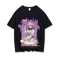 Thumbnail for Loose Nurse Anime Purple Background T-shirts - Black / XS -