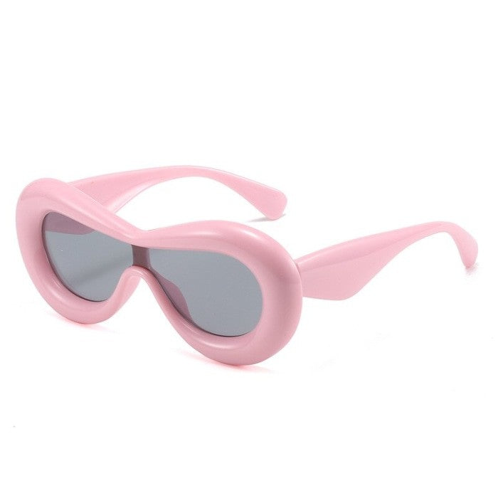 Unique Candy Color Lip Sunglasses - Pink / One Size