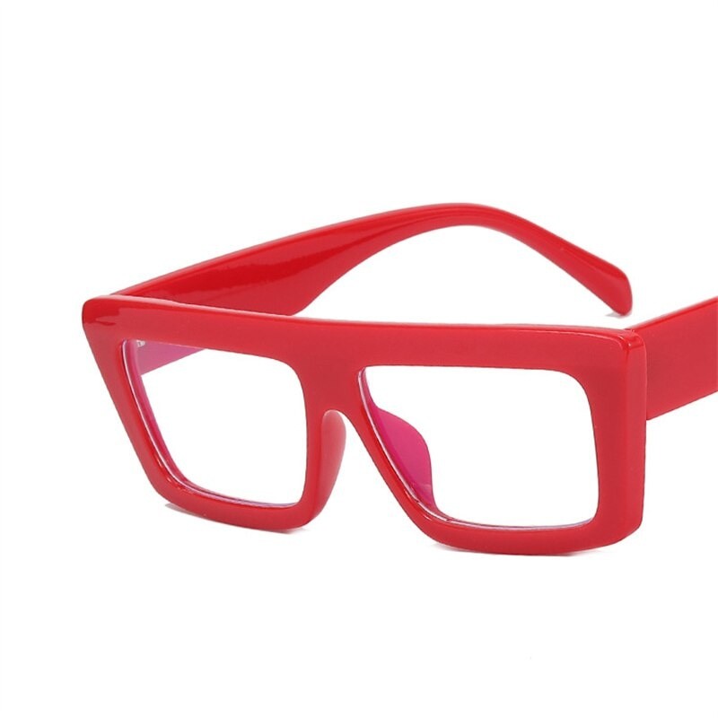Square Cat Eye Sunglasses - Red / One Size