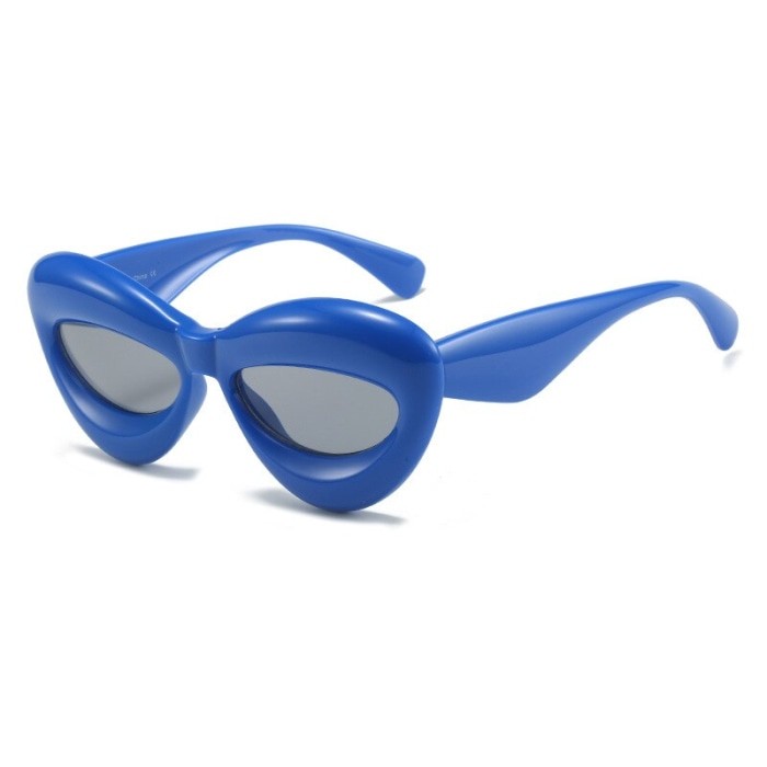Unique Candy Color Lip Sunglasses - Blue A / One Size