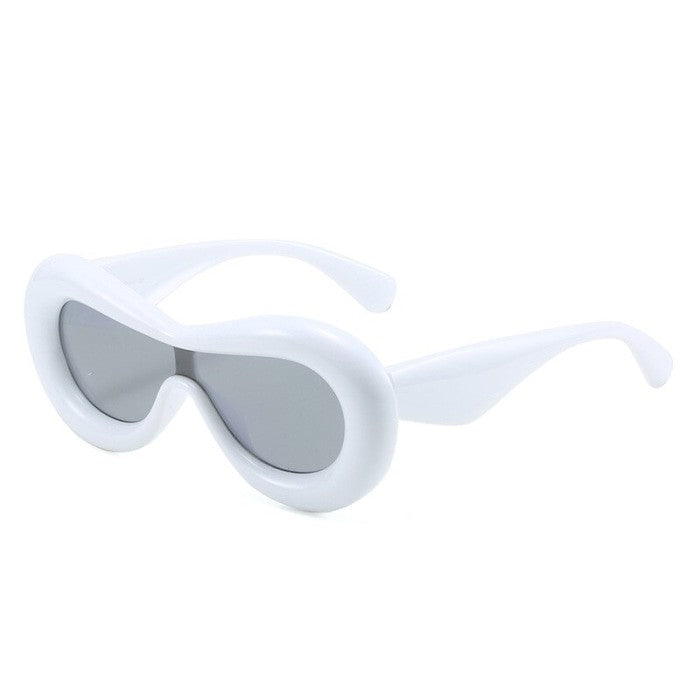 Unique Candy Color Lip Sunglasses - White A / One Size