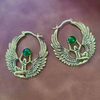 Thumbnail for Egyptian Mythology Goddess Isis Wings Earrings - One Size /