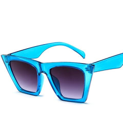 Gradient Cat Eye Sunglasses - Blue-Gray / One Size