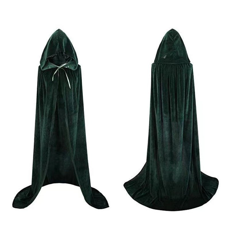 Solid Color Velvet Gothic Hooded Cloak