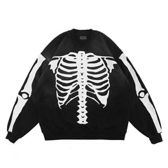 Skeleton Hip Hop Hoodie - Black / M - hoodie