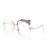 Thumbnail for Feline Retro Round Frame Anti Blue Light Glasses -
