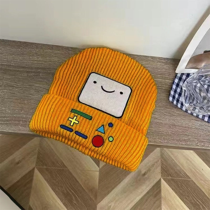 Cute Game Boy Kawaii Knitted Beanie - Yellow / One Size