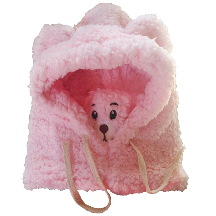 Cute Bear Winter Warm Balaclava - Pink / 56-58cm