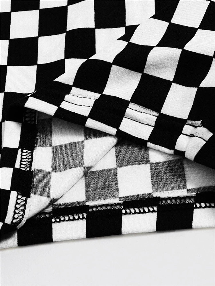 Checkerboard Plaid Pattern Tank Top