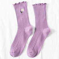 Thumbnail for Cute Daisy Flower Socks - Purple / One Size