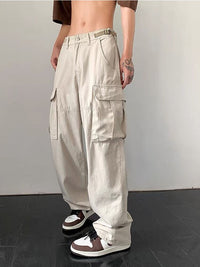 Thumbnail for Pocket Baggy Cargo Pants - Beige / S