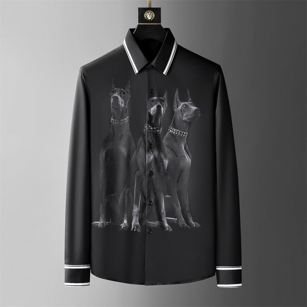 Doberman Long-Sleeve Shirt - Black / M
