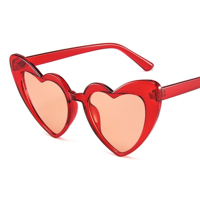 Heart Big Frame Eyewear Sunglasses - Red / One Size