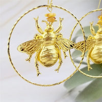 Thumbnail for Gold Wasp Hoop Earrings - One Size