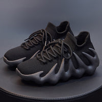 Thumbnail for Futuristic Platform Breathable Sporty Sneakers - Black / 35