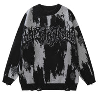 Thumbnail for Letter Gothic Knitted Sweaters - Black / M - Sweater