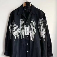 Thumbnail for Bone Hands Long Sleeve Shirt - Black / S - Shirts