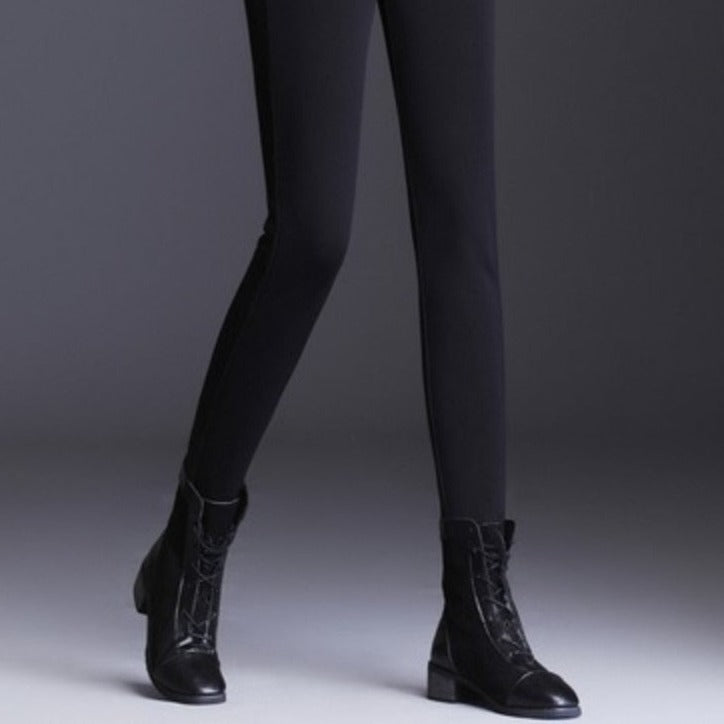 Black Velvet High Waist Warm Leggings - Regular / S - Pants
