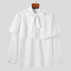 Stylish Long Sleeved Shirt With Ruffles - White / S - Shirts