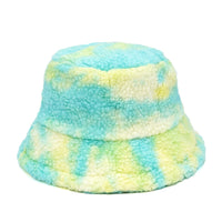 Thumbnail for Colorful Faux Fur Bucket Hat - Blue-Yellow / M 56-58cm